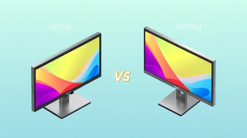 Dell U2723DとBenQ PD2705Uの基本スペック比較表